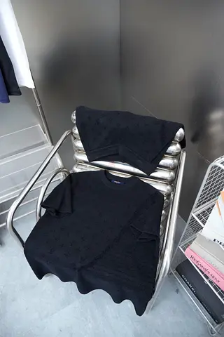 Louis Vuitton Black T-Shirt and Matching Towel Set