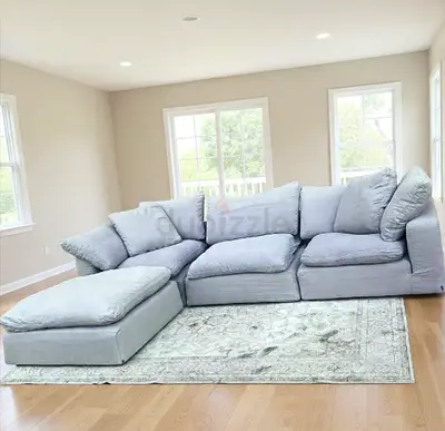 Feather filled modular sofa marina home lucious cloud sofa with footstool