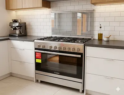 Bosch Series 2, 125L Gas Range Cooker with XXL Oven, Wok Burner Safety Features MODEL - HGV1D8W50M