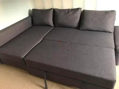 Gray L-shaped Sofa Bed (Convertible)