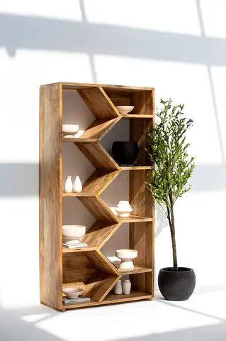 Stylish Wooden Bookcase with Unique Design