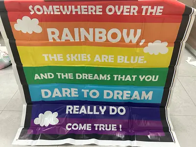 Rainbow Birthday Banner Kids Party Decoration Backdrop