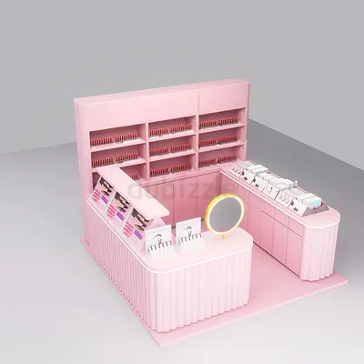 Stylish Powder Pink Cosmetics Kiosk