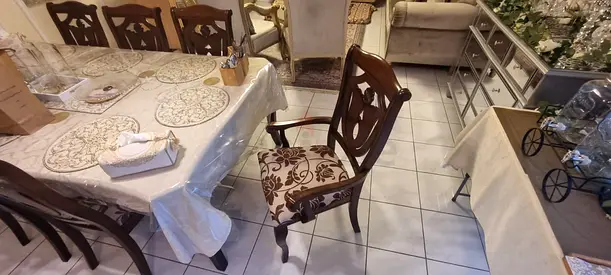 8 Person - Dining Set with Wooden Chairs