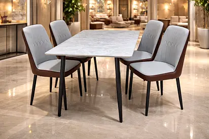 Modern Dining Table Set with Stylish Chairs