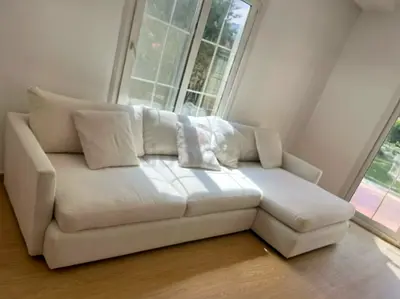 Crategbarrel L Shape Sofa Beige Excellent Condition