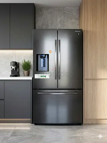 Samsung 539L French Style Side by Side Refrigerator, model  RF23R62E3B1 with water depanser ice make