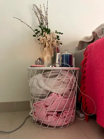 Stylish White Wire Laundry Basket