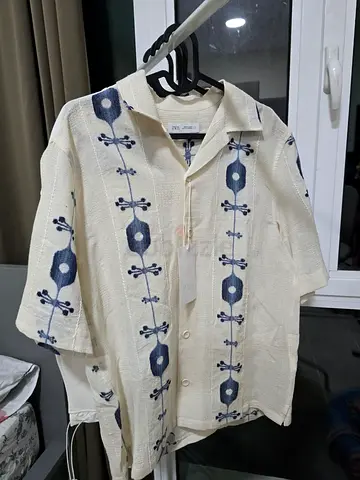 Zara Contrast Jacquard Shirt
