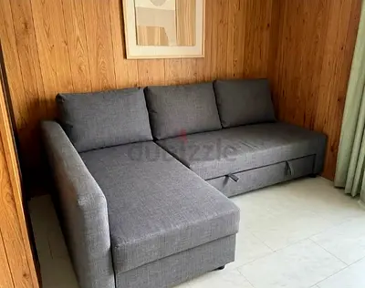 Grey L-shaped Sectional Sofa bed with Chaise - Gently Used