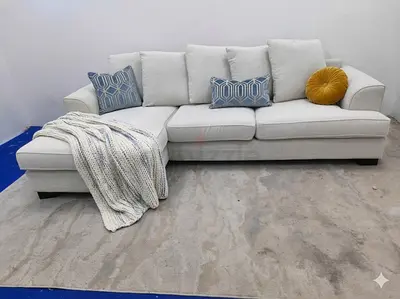 The One Brand Kingston beige color lshape sofa