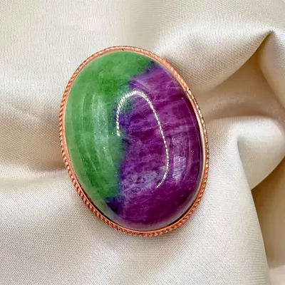 Ruby in Zoisite Ring in Silver 925