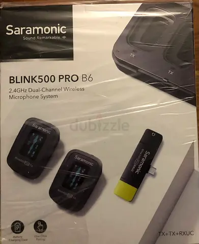 Saramonic Blink500 Pro B6 Mini Dual-Channel Stereo Wireless Microphone with Charging Case, OLED Disp