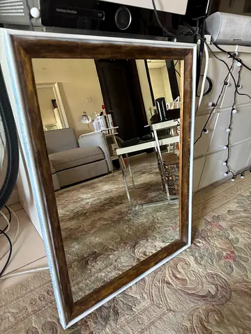 Vintage wooden framed mirror - H80XW58XD3CM