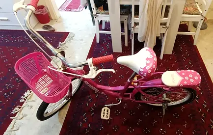 Pink Kids Bicycle with Basket