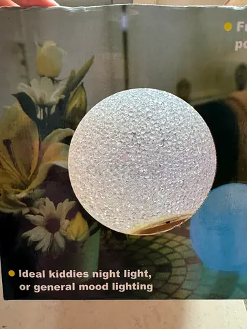 Round textured LED night lamp — perfect kids mood light