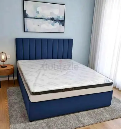 Blue Brand new Queen size bed storage bed family bed double bed Queen bed mattress good Quality