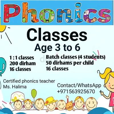 Phonics classes for 3 to 6 years old