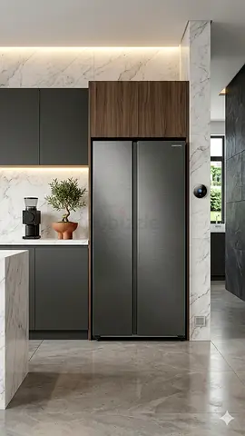 Samsung 680 Liters, Side By Side Refrigerator model , RS62R5001B4/AE, Gentle Black Matt