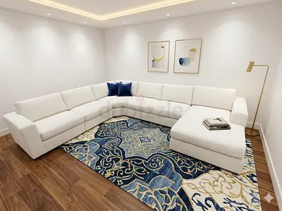 Home center beige color Ushape sofa