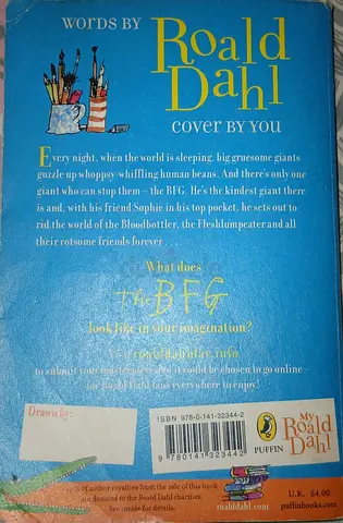The BFG by Roald Dahl — Puffin paperback (cover-your-own edition)
