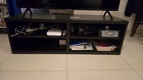IKEA Low black TV stand / entertainment unit - good condition