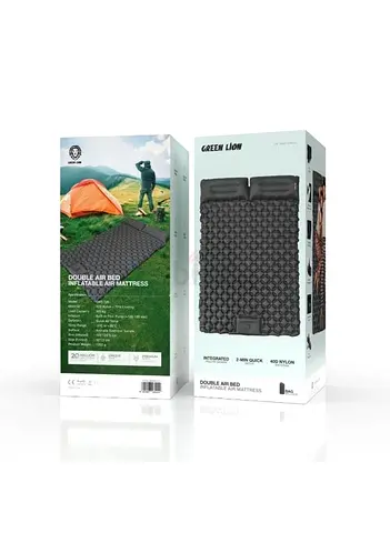 Double Inflatable Air Bed Mattress - Portable Camping Sleeping Pad - Compact, Foldable  Lightweight