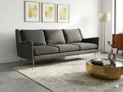 West elm gray color 3 seater sofa