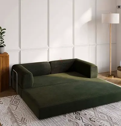 Olive-green 3-seater sofa - good condition