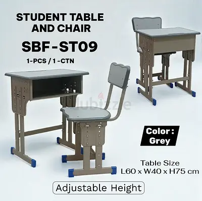 Adjustable Height Student Table and Chair Set