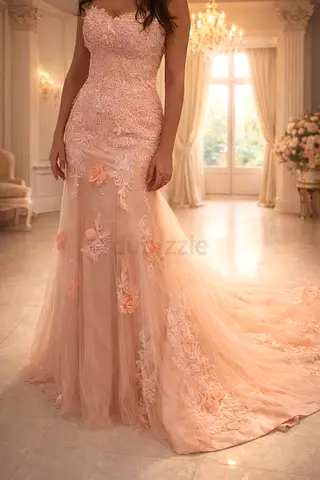 Blush mermaid wedding / bridesmaid dress/ reception dress by Alexander Rosso