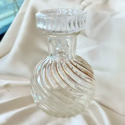 Antique Italy Made Gold painted Glass Scent Oil Bottle