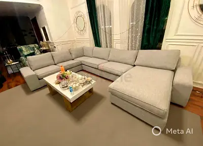 Beige Ikea kivik ushape sofa