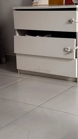 Ikea White 3-Drawer Nightstand
