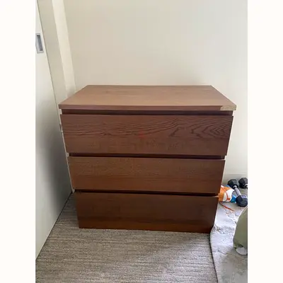 Wooden 3-Drawer Bedside Chest - Good Condition
