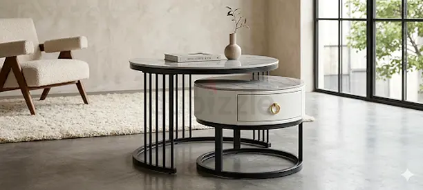 Modern Round Nesting Coffee Tables (Set of 2)