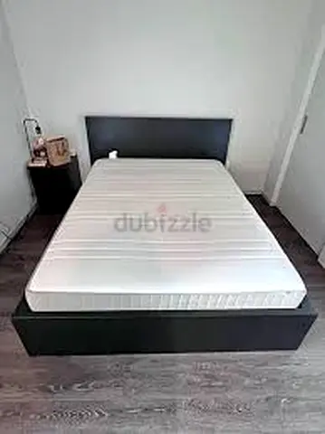 Modern Low Profile Bed Frame with Mattress