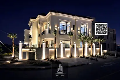 Neoclassical villa with 5 bedrooms, modern finishes, prime location. Ground and first floors, including electricity, water, air conditioning,
