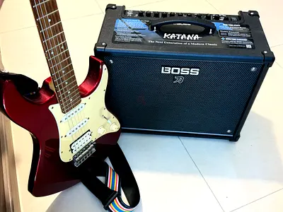 Yamaha Pacifica 012 Electric Guitar with Boss Katana Amp 50 EX gen 3