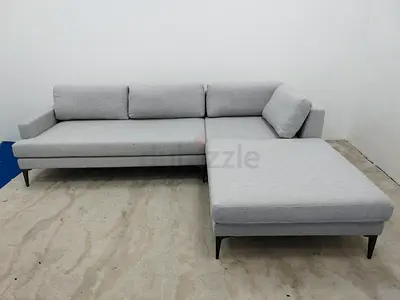 West elm andes gray lshape sofa