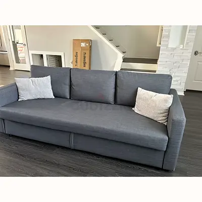 Comfortable Grey Sofa with Cushions