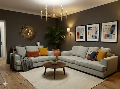 The One Brand light grey 3+2 seater sofa