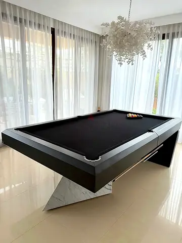 Custom Atölye Mood Luxury Pool Table – Carrara Marble Base (9ft)