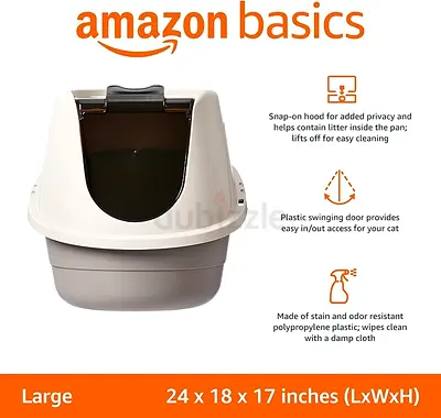 Cat Litter Box with Swinging Door - Amazon Basics