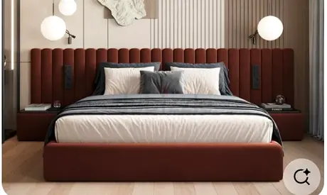 Modern 200*200 super king Upholstered Bed with Side tables