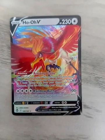 140 Ho-Oh V Rare Holo Silver Tempest 2022