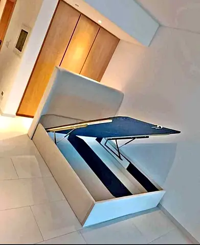 My lift-up ottoman storage bed - fabric, new with soft pillow top mattress spring