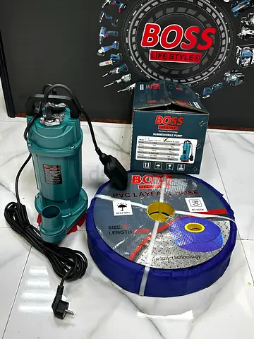 (Boss) - Submersible Jet Pump With PVC Layflat Hose - 2HP  1HP