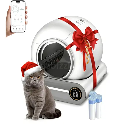 Automatic Litter Box, Self Cleaning Cat Box for Multiple Cats, APP Control, White 50 * 50 * 50Cm