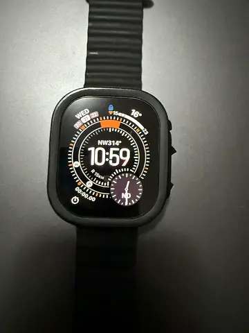 Apple watch ultra2, Black Smartwatch with Silicone Strap - Good Working Condition